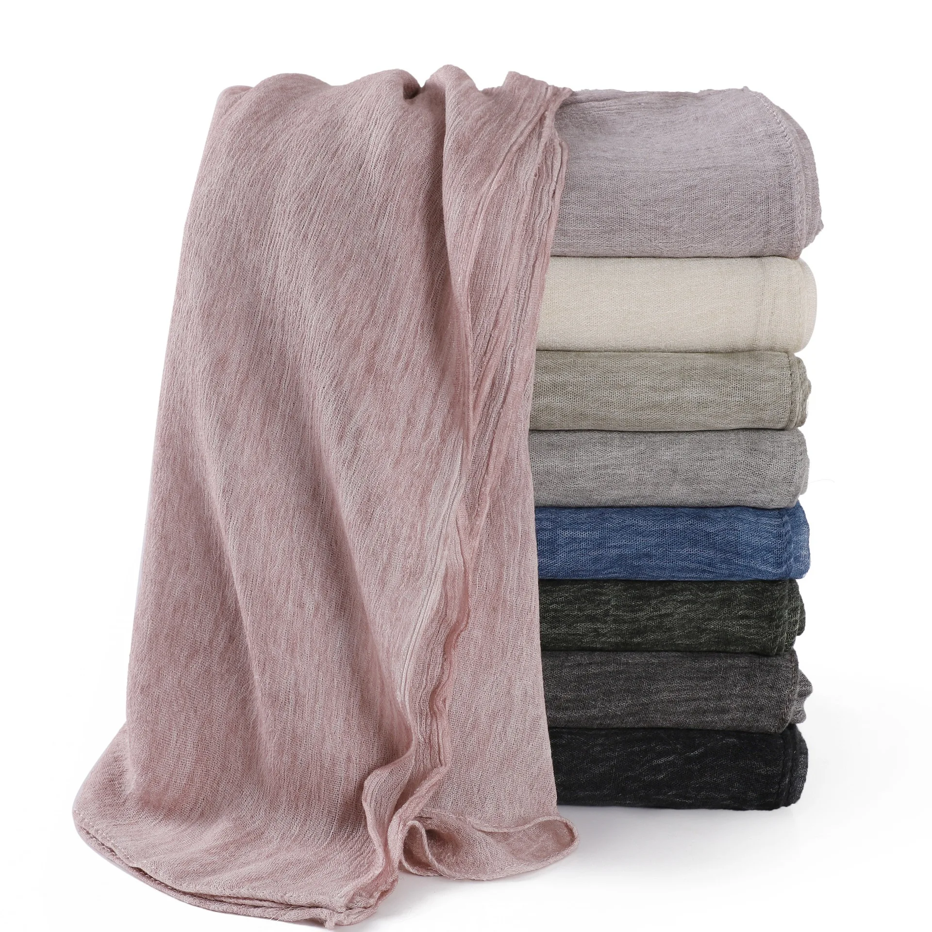 Nieuwe Viscose Winkle Lange Sjaal Moslim Hijab Vrouwen Cinkle Hoofddoek Islamitische Sjaals Wrap Tulband Bandana Hoofdband Bufanda Foulard