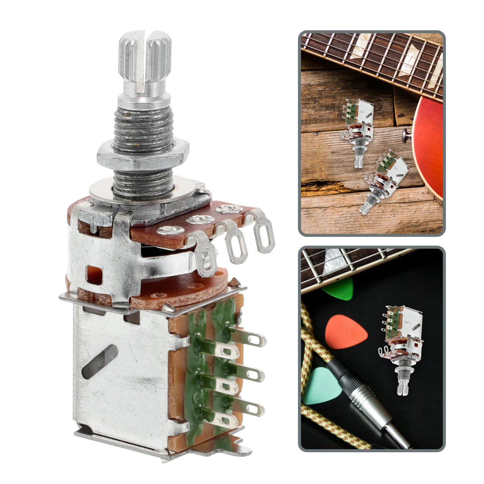 

2Pcs Guitar Bass Volume Tone Lift Potentiometer Switch Electronic Audio Control Instrument Push Pull Potentiometer