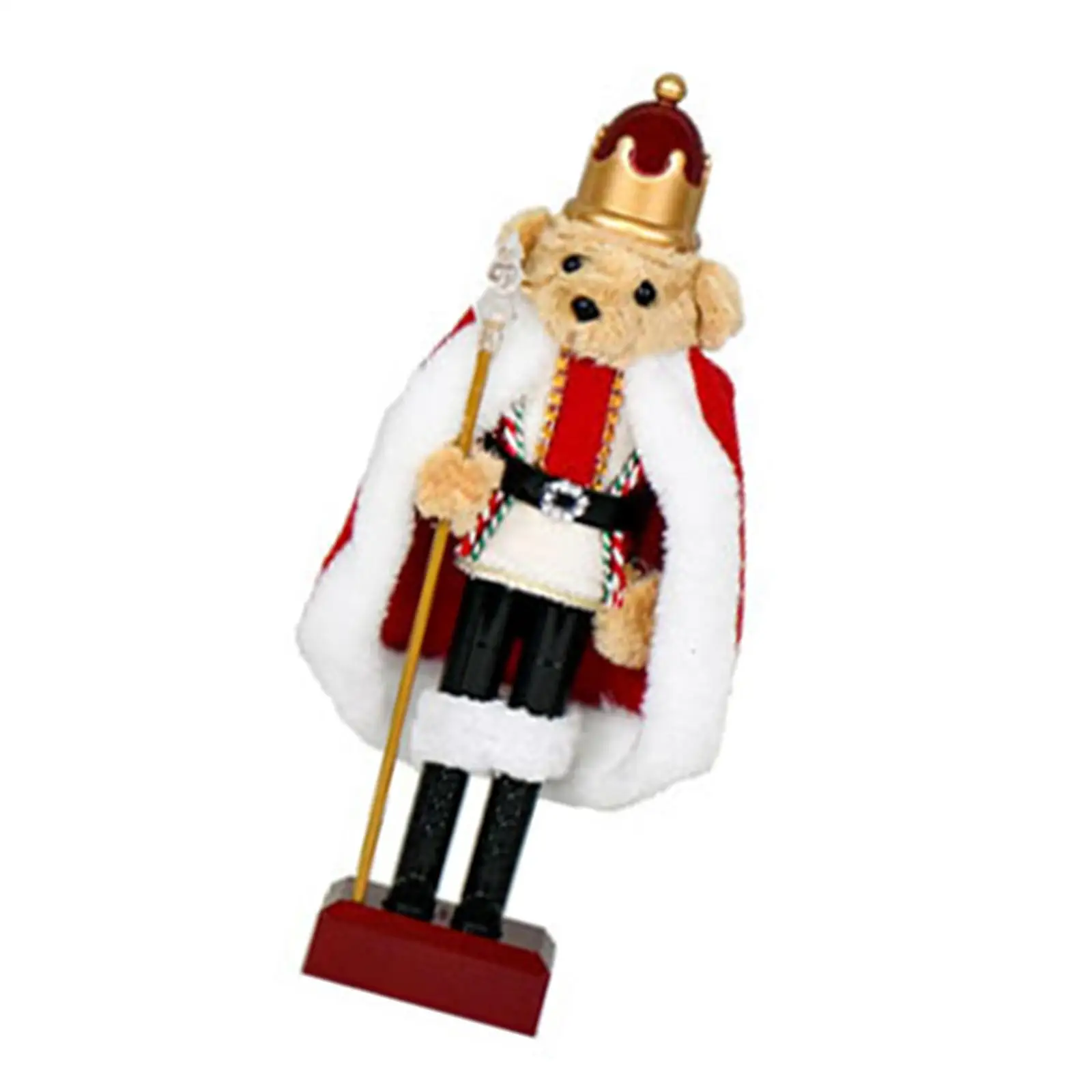 Tabletop Nutcracker Figure with Music Multicolor Plastic Ornament for Christmas Home Decorations Holiday Occasion