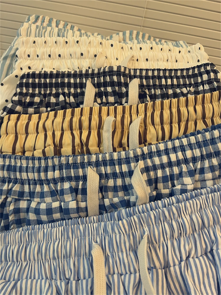 

Lazy Home Ins Sle женские летние прогулочные брюки тонкие свободные вертикальные полоски могут выйти на улице повседневные удобные дышащие