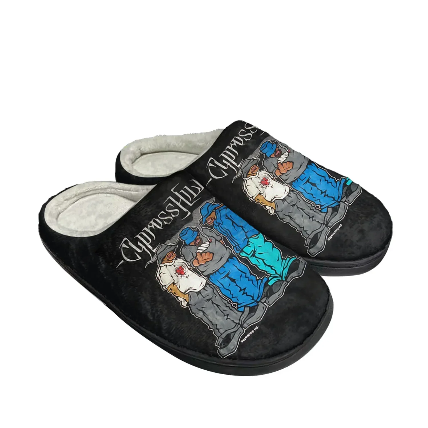 Pantuflas de Algodón Cypress Hill para Hombre y Mujer, Pantuflas de Felpa para Dormitorio, Zapatos Térmicos Negros para Interiores, Pantuflas Personalizadas