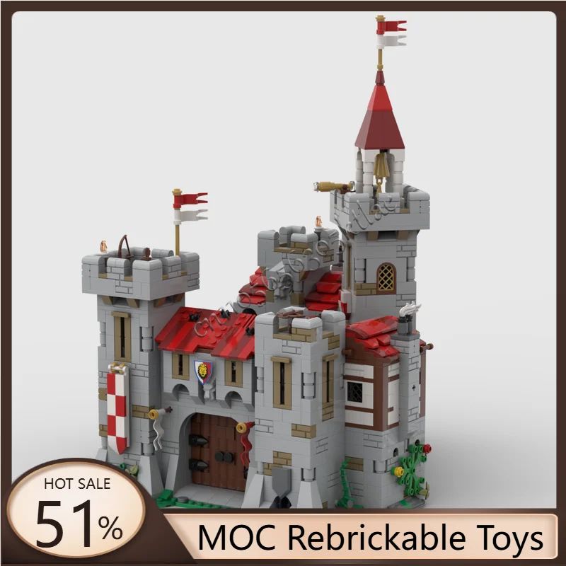 

2580 pcs Moc Medieval River Castle Royal Knights Model Building Blocks DIY Creative Assembly Bricks Toys Children Christmas Gift