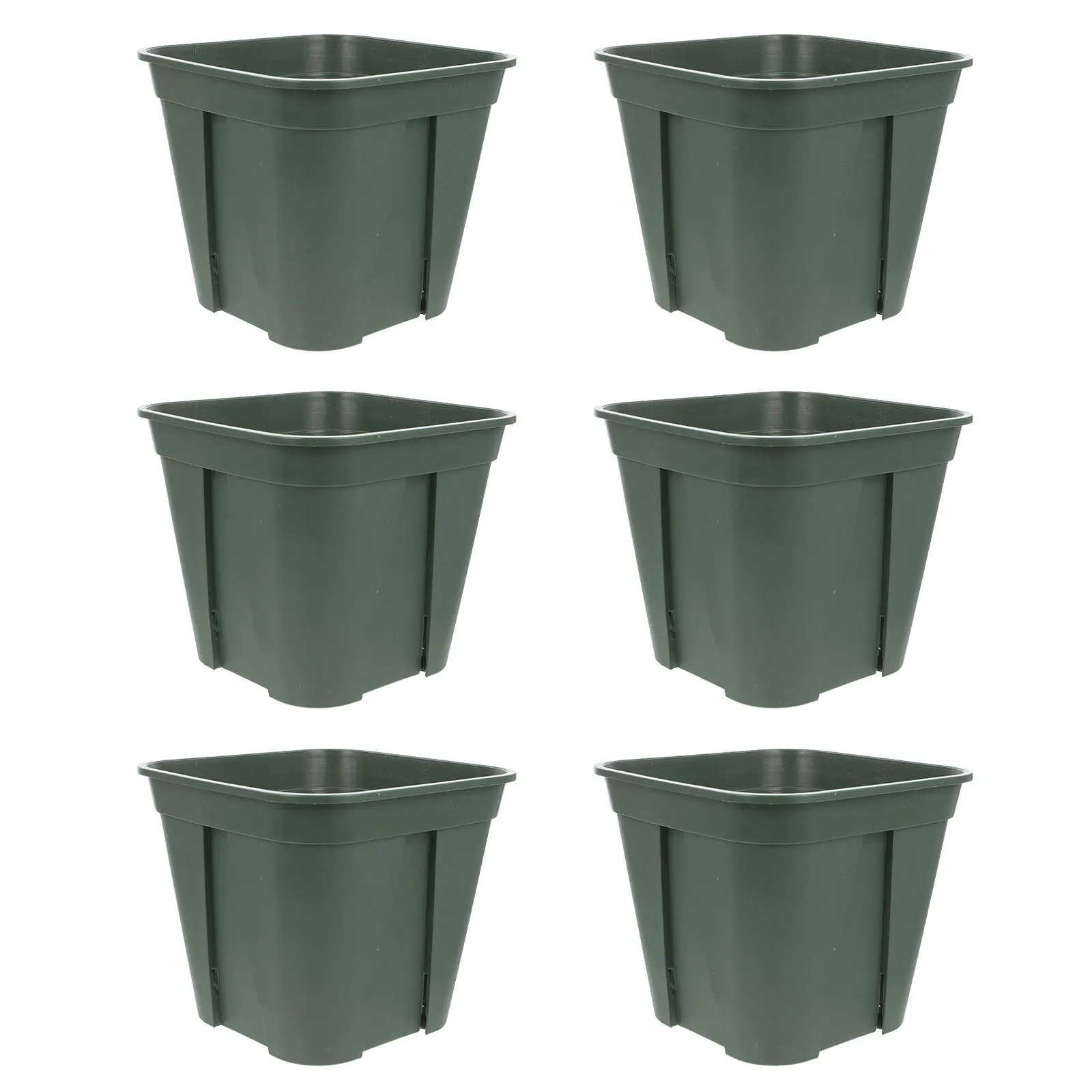 

6 Pcs Root Control Pot Plants Container Air Flowerpots Green Nursery Garden Planting Growing Bags Plastic Material Drainage