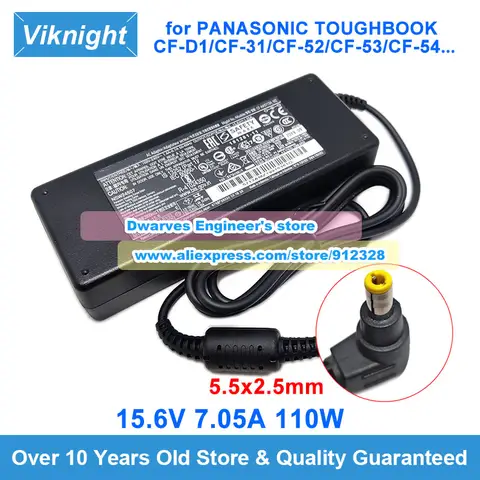 Genuine 15.6V 7.05A 110W Adapter CF-AA5713A For Panasonic CF-D1 CF-31 CF-52 CF-53 CF-54 TOUGHBOOK Charger TOUGHPAD UT-MB5 FZ-55