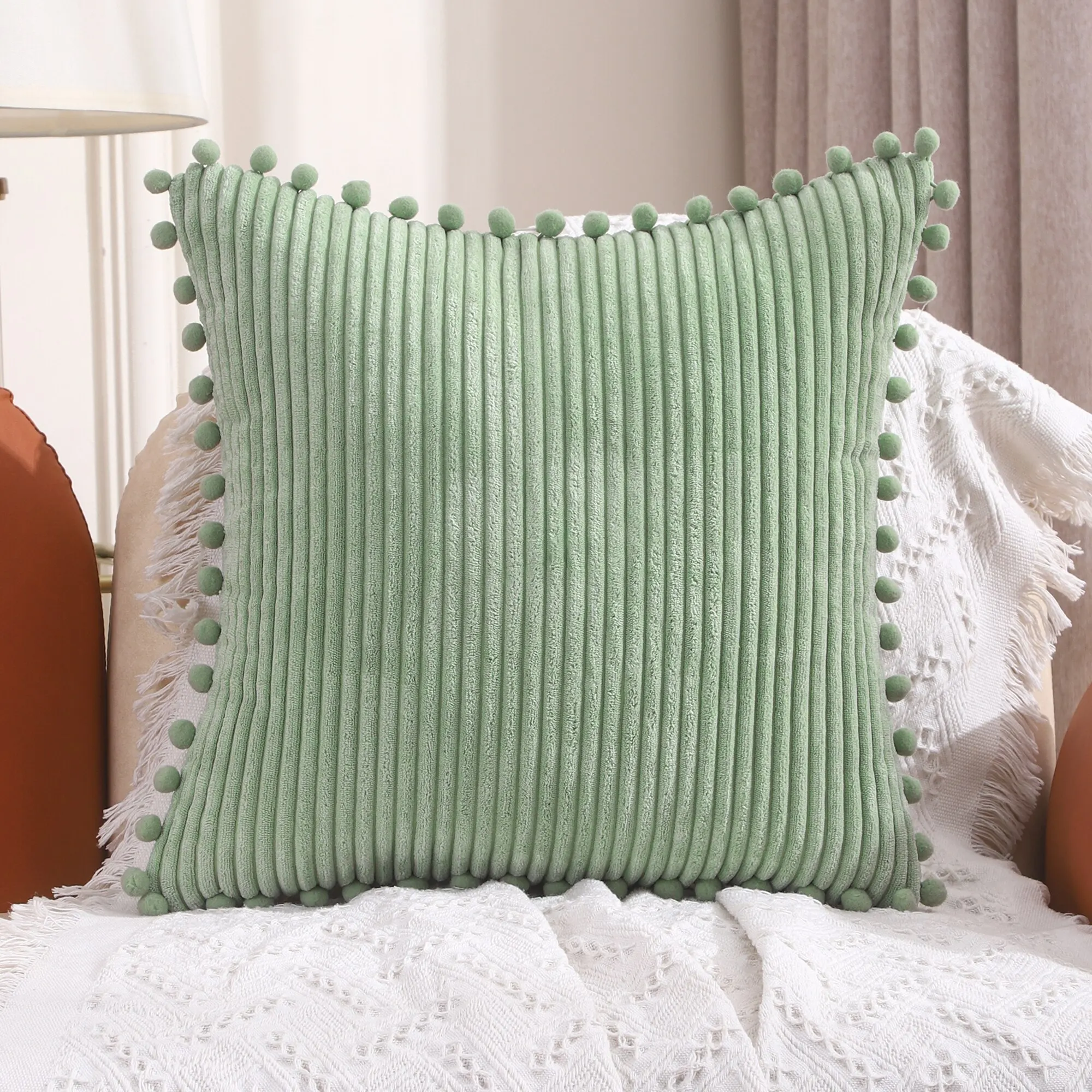 Pom Pom Kissenbezüge, dekoratives Dekokissen, Wohnzimmer, Schlafzimmer