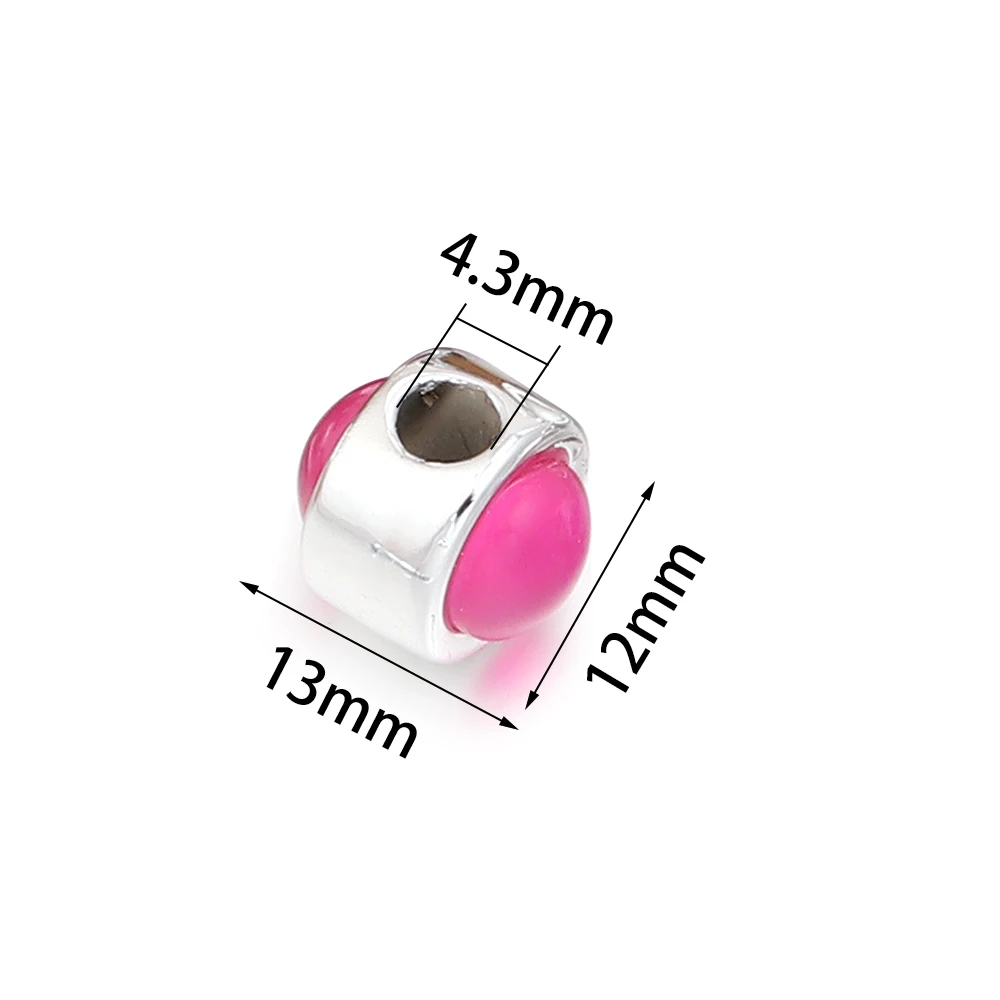 10Pcs/lot Imitation Gem Resin Round Spacer Bracelet Beads Color Big Hole Charms Bead for Necklace DIY Jewelry Making Accessories