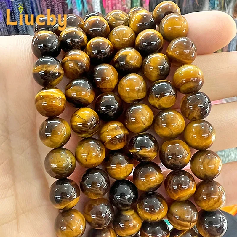 5A Quality Natural Stone Brown Gold Tiger Eye Agates Beads for Jewelry Making Diy Bracelet Necklace 4/6/8/10/12mm 15