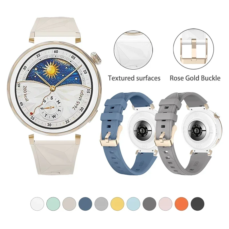 18 mm Bänder für Huawei Watch GT5 41 mm Damen Herren Silikonarmband kompatibel mit Huawei Watch GT5pro 42 mm/Gt5 41 mm