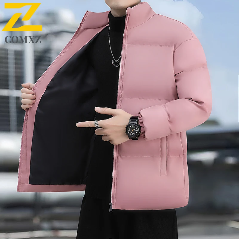 Giacca da uomo in cotone autunno inverno ispessito antivento caldo colletto in piedi piumino outdoor casual versatile cappotto in cotone con cerniera