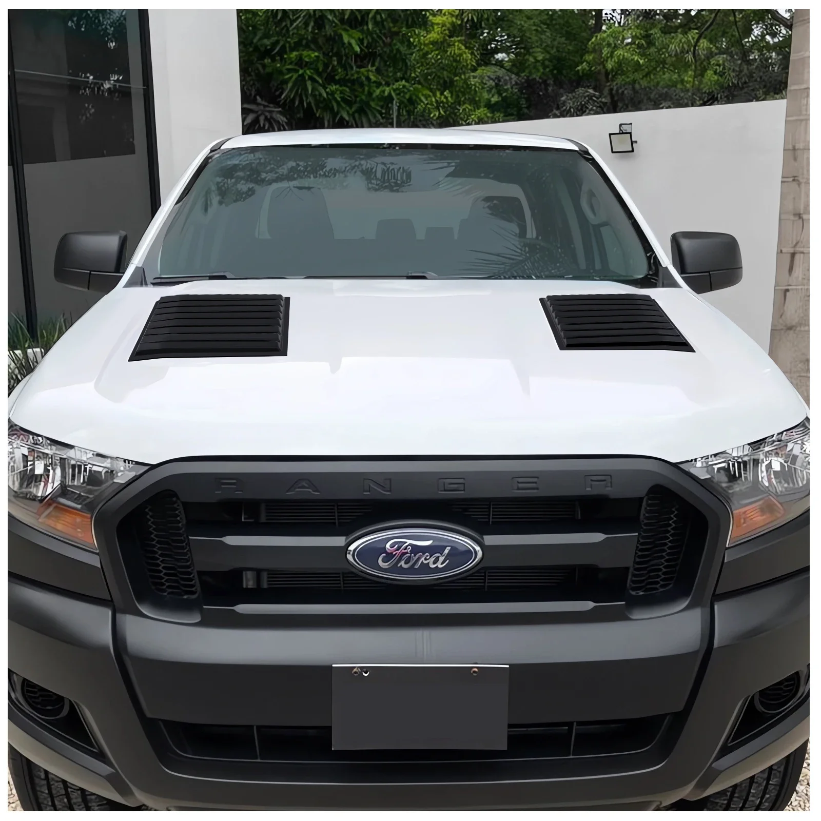 Matte Black Scoop Vent Bonnet Cover  For Ford Ranger Wildtrak T8 2019 2020 2021 2022 XLT XLS XL Sport Limited