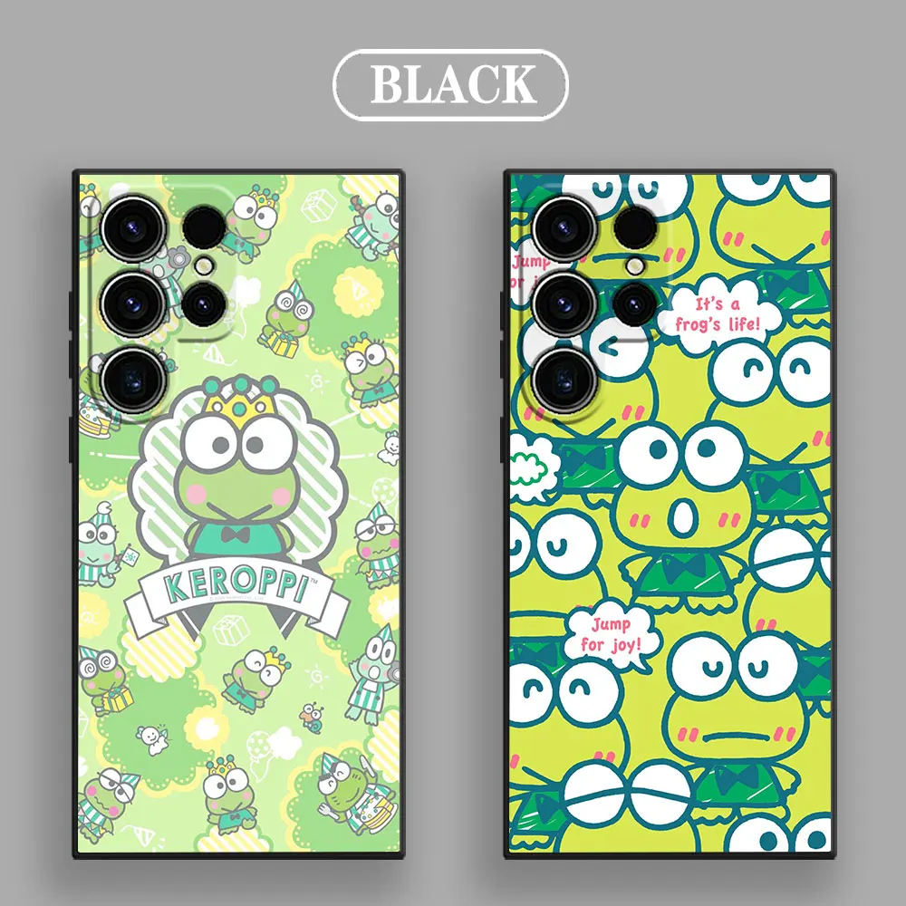 Cartoon Keroppi Green Frog Phone Case For Samsung Galaxy S24 Ultra Cases S23 S21 S20 FE S22 Plus Note 20 Ultra 10 Silicone Cover