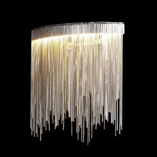 Modern net red light living room background wall wall lamp aisle staircase villa hotel  light luxury Italian fringed wall lamp