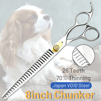 Professional 8In Fish Bone Dog Scissors 26 Teeth Sharp Shears for Dog Hair Thinning Grooming Chunker VG10 Steel toilettage chien