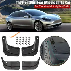 Soft Mud Flaps For Tesla Model 3 Highland Accessories TPE Mudguards Original Design Fender Anti-Snow Anti-Sand Guard Protector