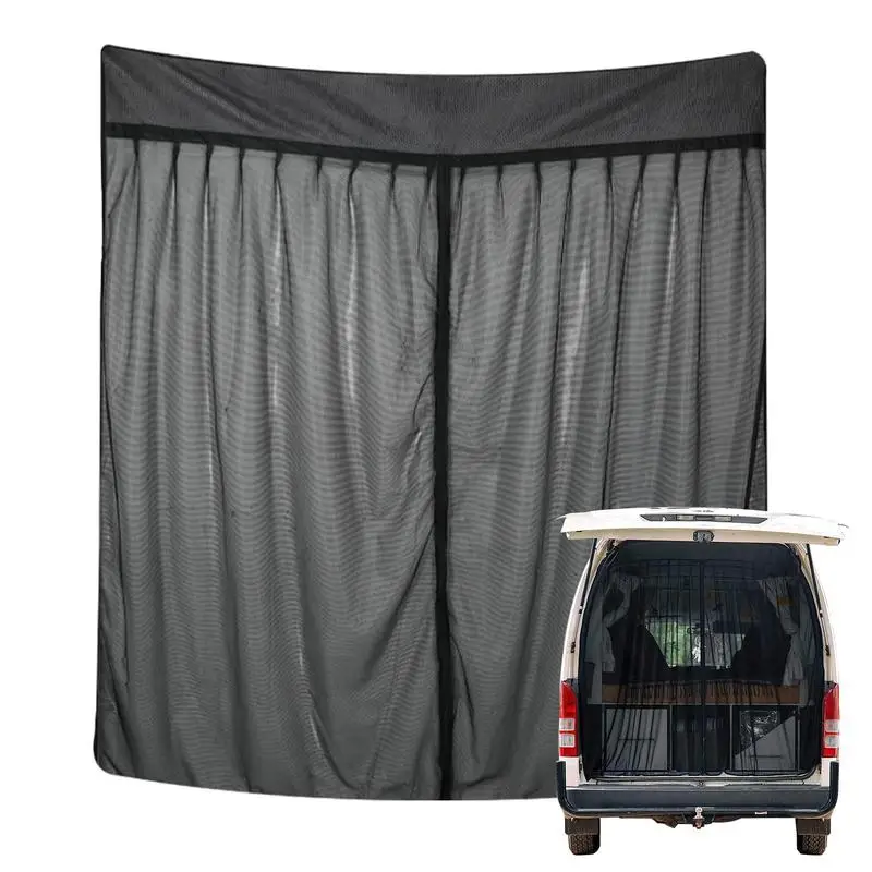 Car Camping Fly Screen Breathable Elastic Small Mesh Fly Screen For Truck Hook And Loop Design Mesh Net Camping Screens