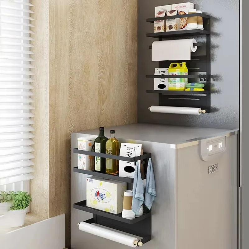 new-home-accessories-kitchen-storage-hanging-wall-mounted-3-tier-magnetic-spice-rack-organizer-refrigerator-side-shelf