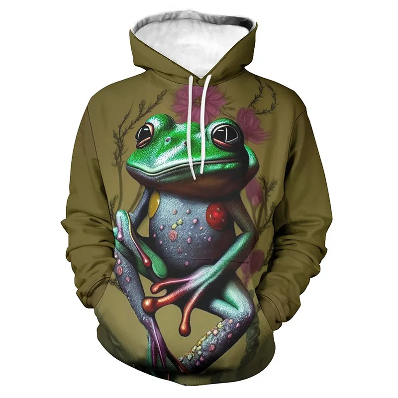 

Funny Tree Frog Graphic Hoodie Fashion Animal 3D Printed Hoodies For Men Clothes Casual Streetwear Kids Pullovers Tracksuit Tops