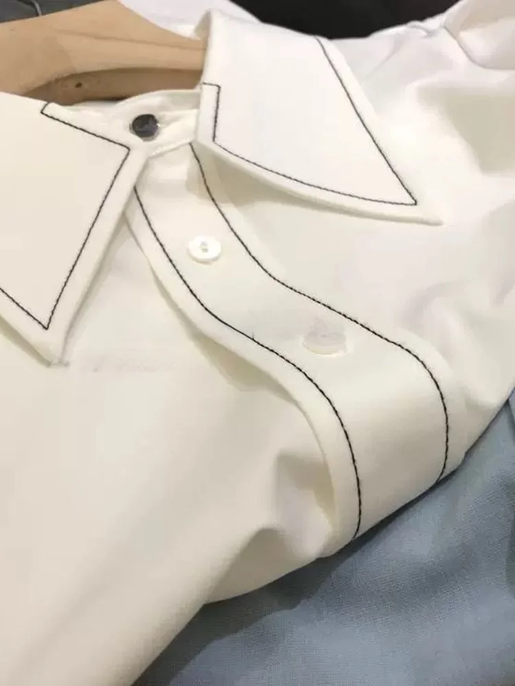 

Ele Long Sve Women's irt Stand Collar Slim Fit Big Size Faion Design Stitching Detail Autumn New Arrivals