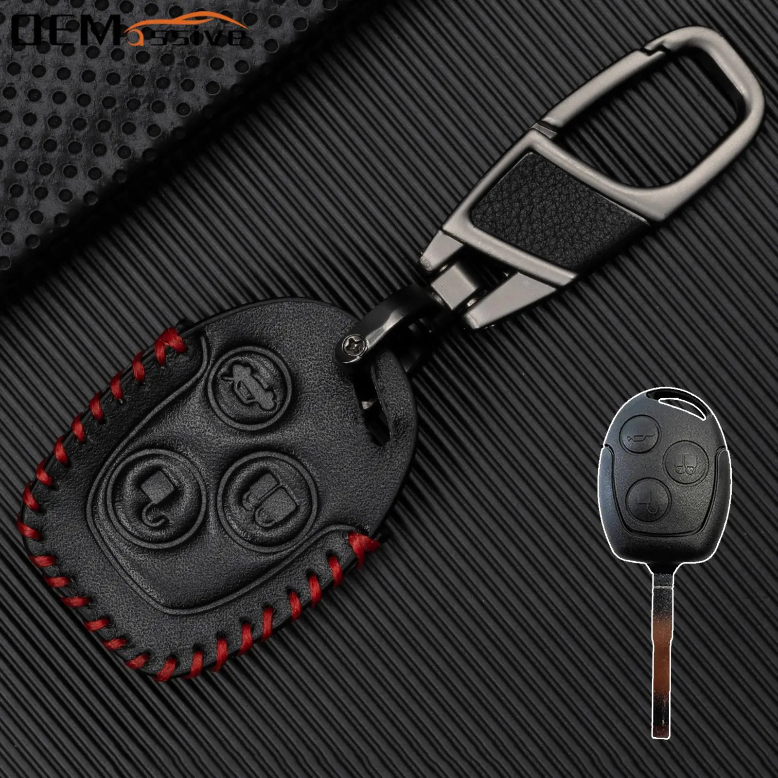 Remote Flip Key Fob Pu Leather Smart Key Cover Case 3 Button For Ford Focus KA Mondeo Fiesta Focus Galaxy Transit Connect Cougar