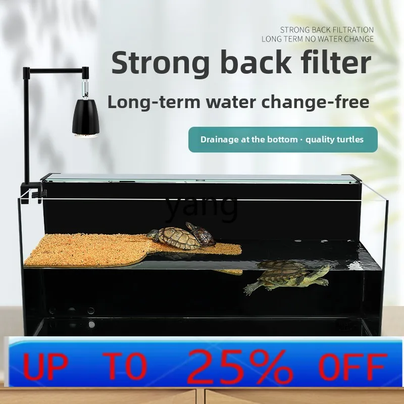 

Lmm turtle tank with sunscreen household special large glass amphibious breeding tank