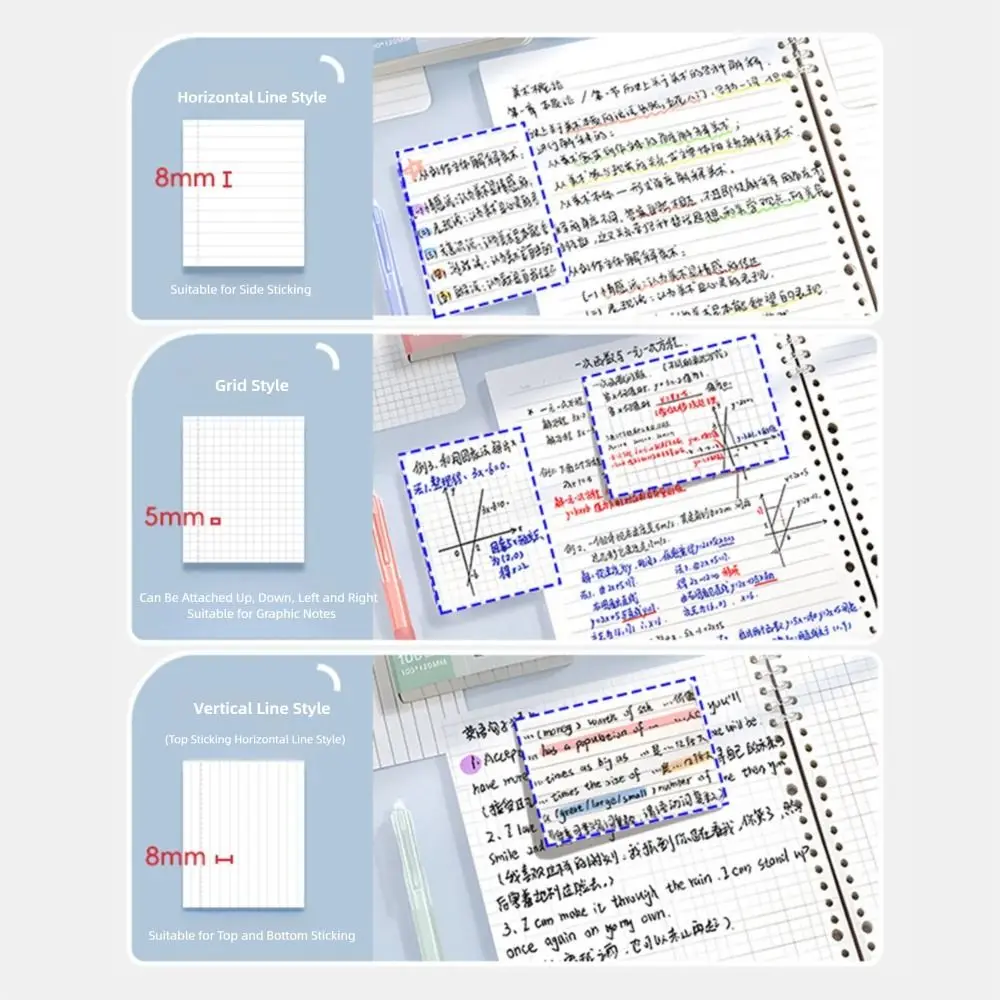 100 Pz/set Semplice Autoadesiva Espansione Note Appiccicose Esstenibili Tearable Memo Pad Etichette Adesive Appiccicose Adesivo Ufficio Scolastico