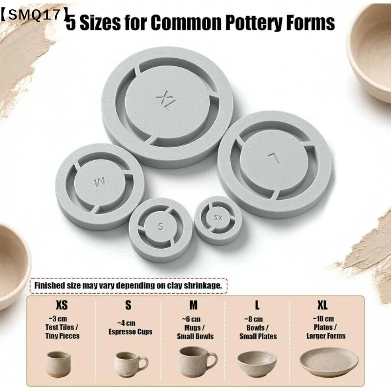 5 Sizes Pottery Foot Ring Template Consistent Base Ring Mold Lightweight Ceramic Clay Trimming DIY Ceramic Making Supplies【SMQ】