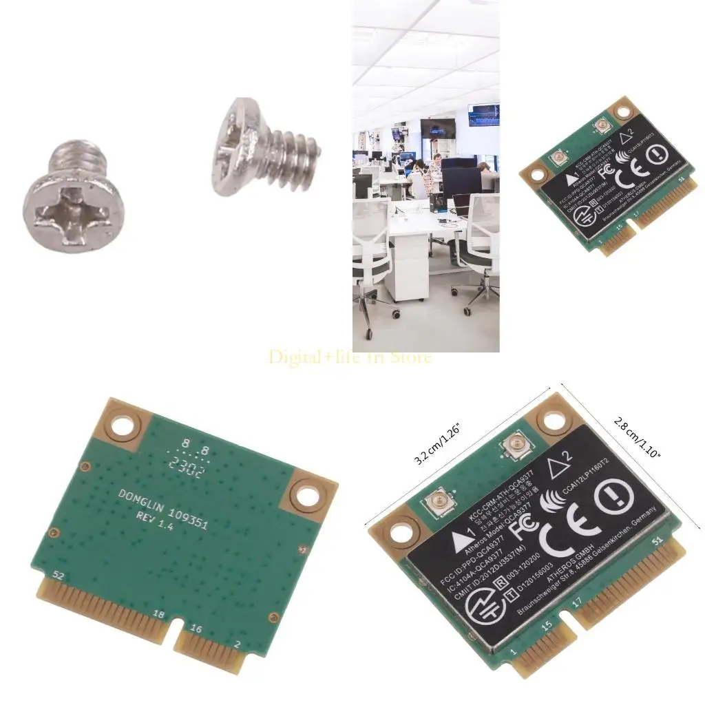 

E06D 433MBPS QCA9377 Беспроводной адаптер Wi -Fi Card Card Card Mini PCIe WiFi Адаптер ноутбук настольный ПК Gaming 2,4 ГГц/5