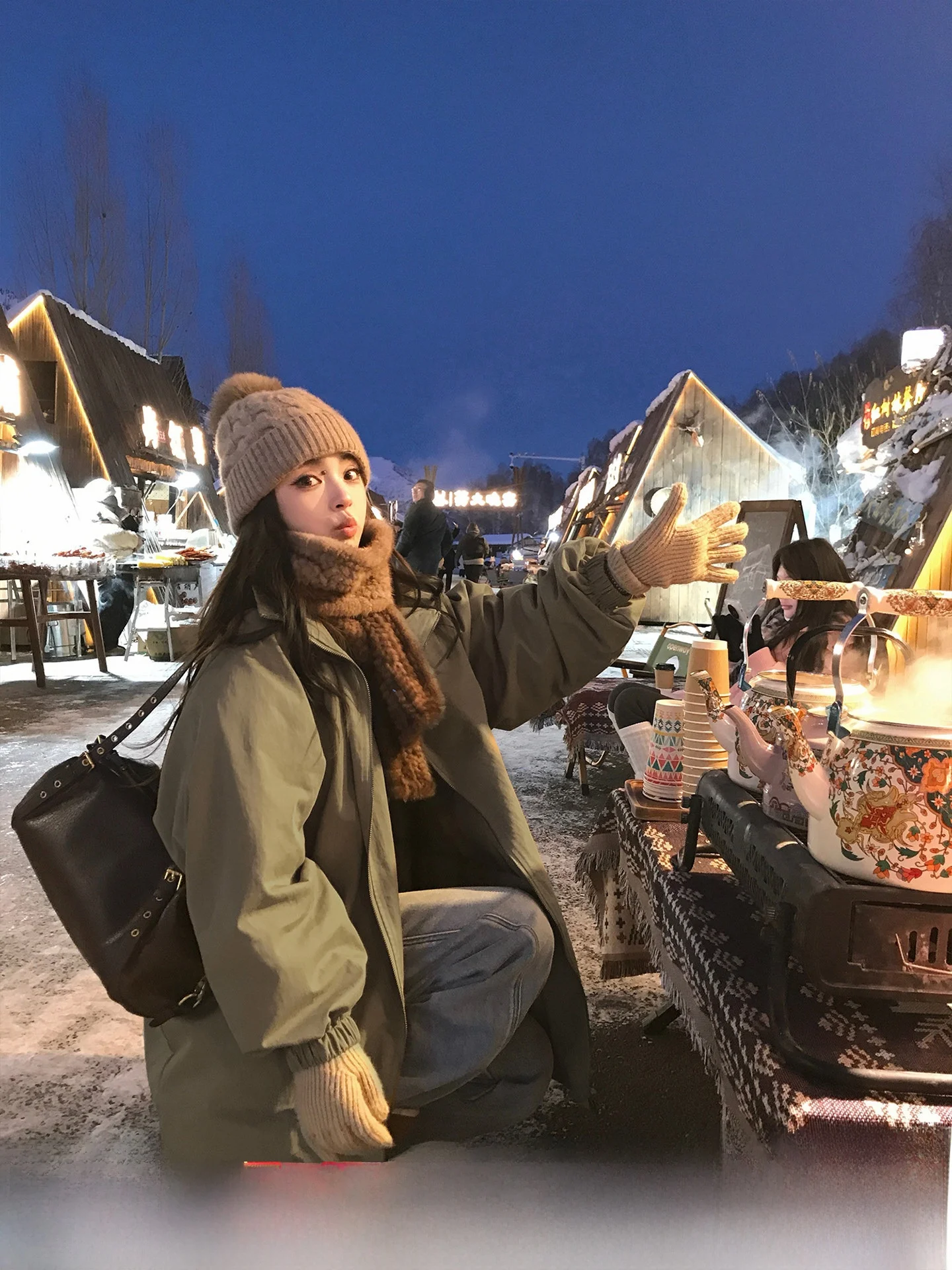 

Lilylikes Korean Sle Loose Silhouette down Jaet Women's Long Sve Thiened Cotton Casual Zipper White Du down Coat