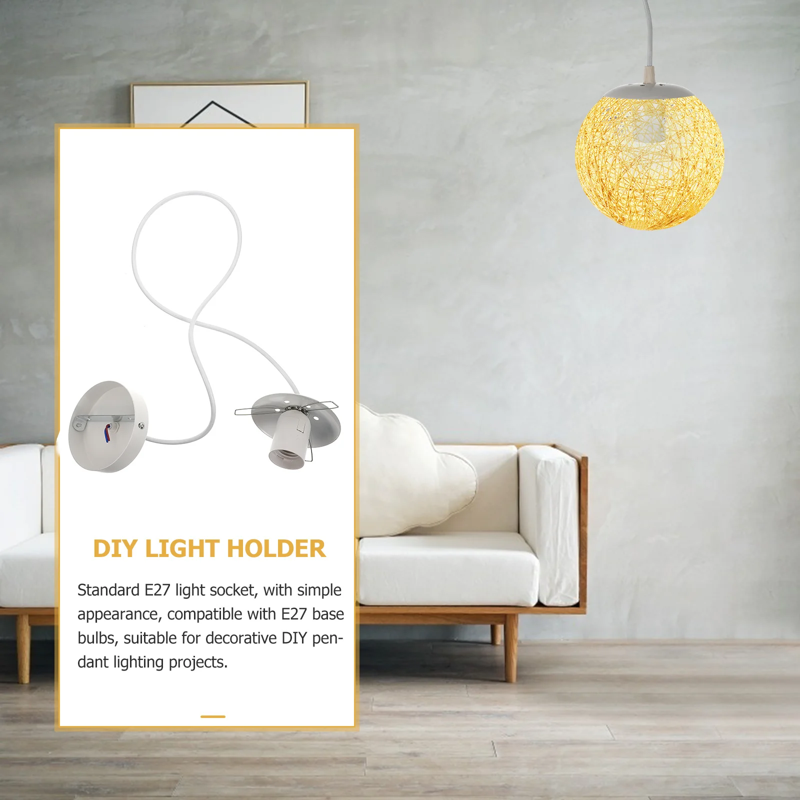 1Pcs Light Accessory E27 Screw Socket Holder Compatible with Standard Bulbs Modern Pendant Lamp DIY Room Decor Light Holder