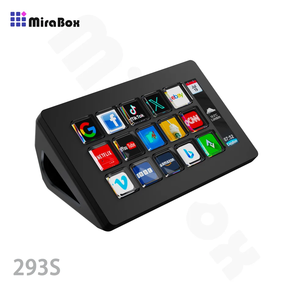 Mirabox 293S Stream Deck 15 LCDキー搭載 ライブコンソール ミニキー