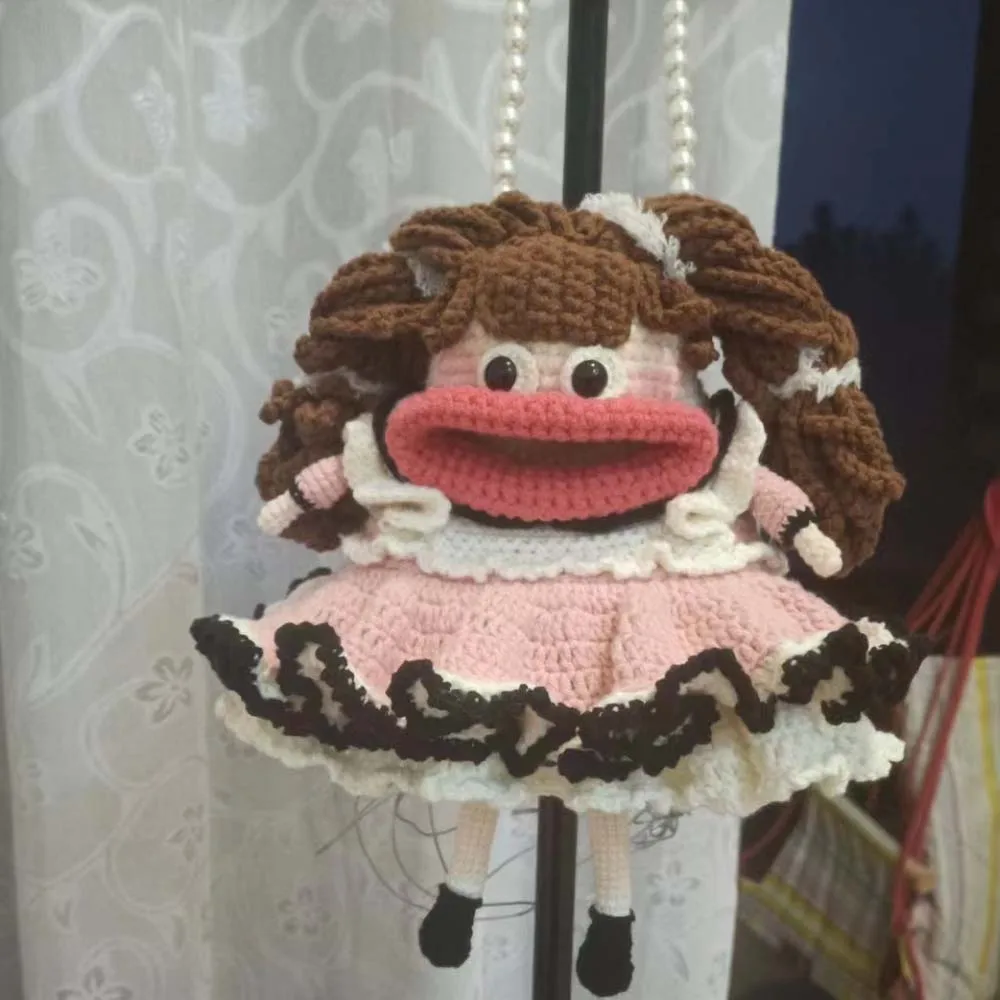 Cute Ugly Cute Doll Sweet Sister Sausage Mouth Big Mouth Hand-woven Mobile Phone Crossbody Bag Send Girls Gifts