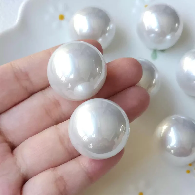 

Min order 40pcs/lot 25mm color print geometry rounds shape acrylic cabochon balls beads diy jewelry garment hair accessory