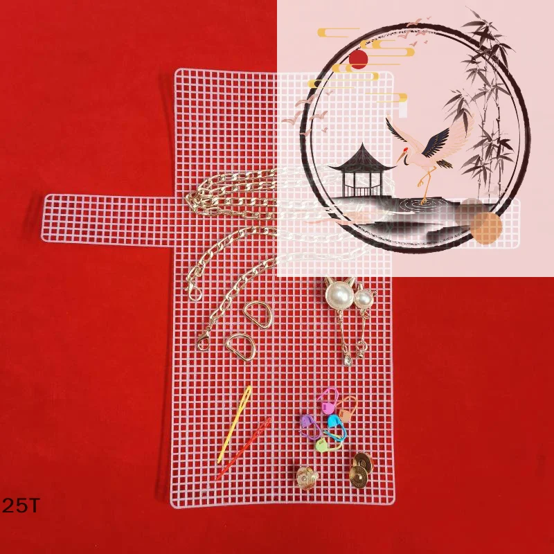 

DIY Knitting Crochet Bags Kit Mesh Plastic Canvas Sheets Ribbon Set For DIY Craft Shoulder Bags Accessories Tool With Knitting