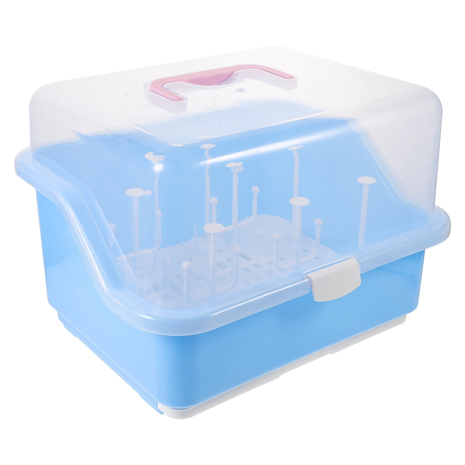 

Baby Drying Rack Portable Baby Bottle Drying Box Milk Container Organizer Dust Proof Milk Bottle Rack Drain Board