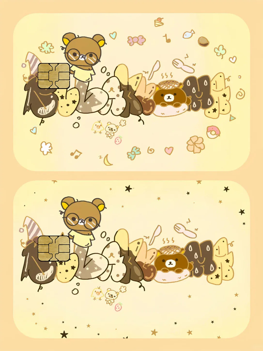 2 Stück/Set Niedlicher Rilakkuma Bär Rosa Polka Dot SIM-Karten-Aufkleber Inspiriertes Accessoire für Mädchen Y2K Ästhetische Dekoration Geschenk – Detail 1