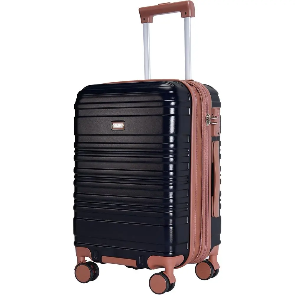 

20 Inch Expandable Hard Shell Suitcase with Wheels, TSA Lock, Durable for Travel, Black