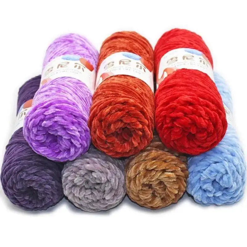 100% chenille Knit Yarn, 100g/ ball, 40 kinds of color, Hook shoe thread, sweater, scarf Hand-Braided Yarn for Knitting