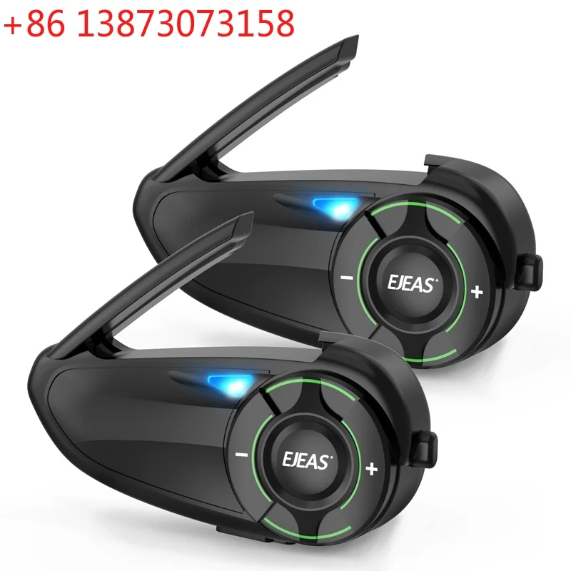 EJEAS Motorcycle Helmet Bluetooth Headset Q8 Mesh Group 6 Riders Intercom IP67 Moto Interphone Helmet Intercomunicador