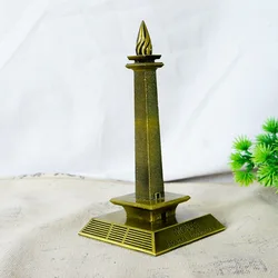New Metal 3D World Famous Architectural Bronze Crafts Model Building Home Office Desktop Decor Indonesia Tower Gift Souvenir