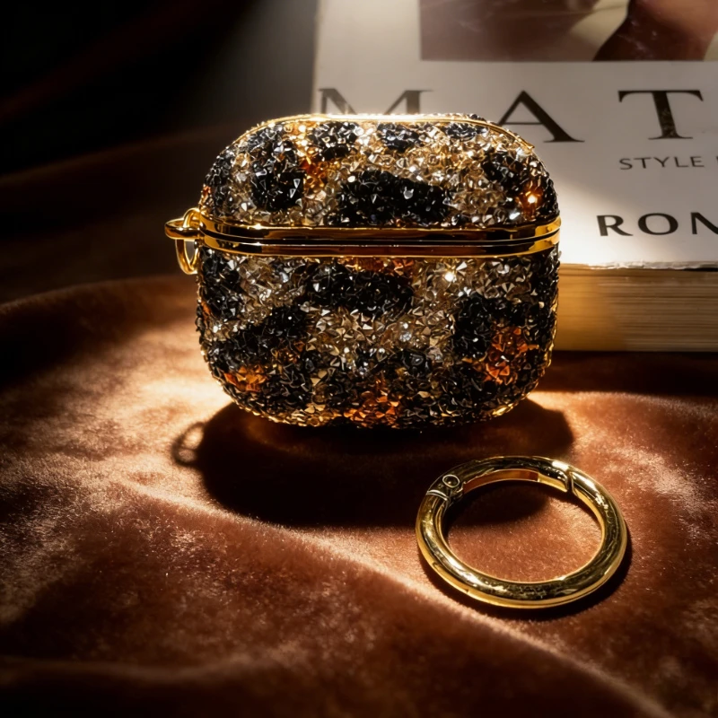 

New Leopard Print Sparkling Diamond AirPods Pro Wireless Bluetooth Earphone Cover Customized AirPods Earphone Protective Case