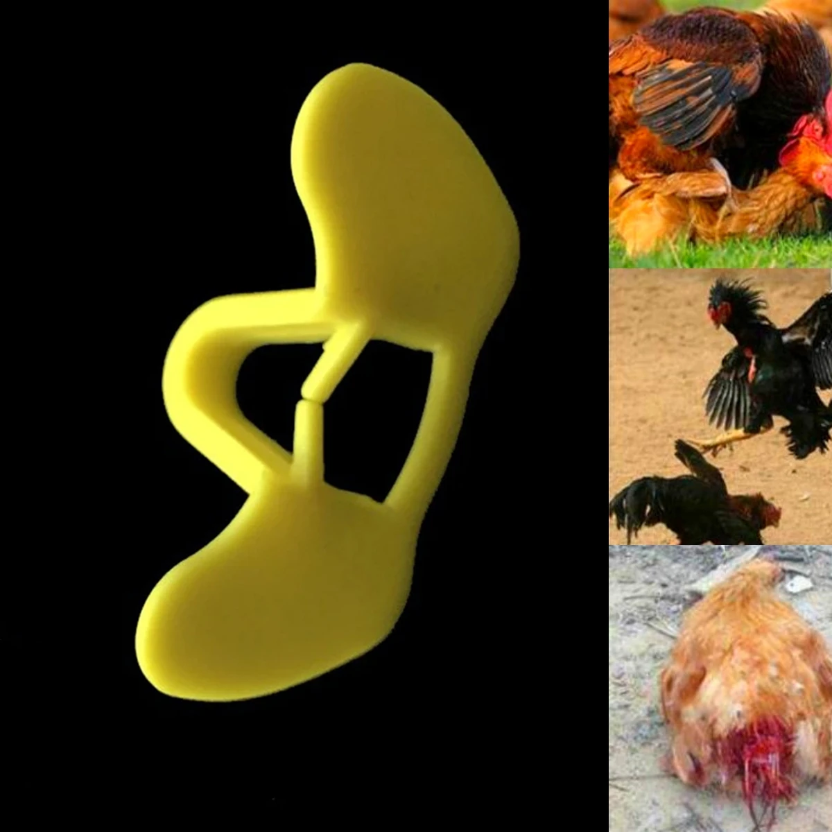 Anti-Pecking Chicken Glasses 8mm Thickened Yellow Plastic Rooster Glasses Preventing Fighting Hair Pecking Poultry Supplies 20Pc