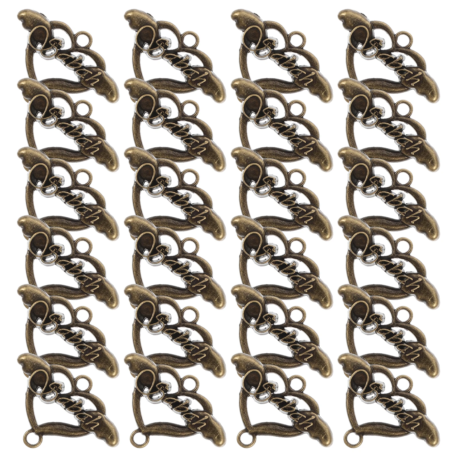 

20 Pcs Heart Charm Heart Shaped Pendant Letter Connector Jewelry Making Supplies Bracelet Necklace Earring DIY Accessories