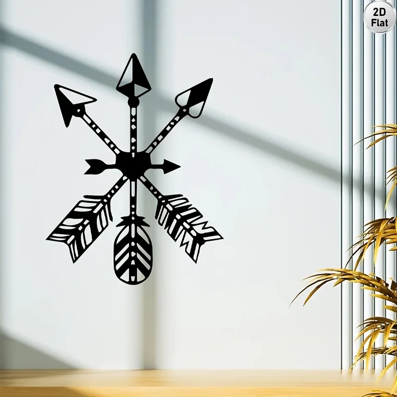 2DPlane，1Bohemian style arrow-shaped metal wall decoration - Tribal Bohemian Arrow Wall Hanging 1PC