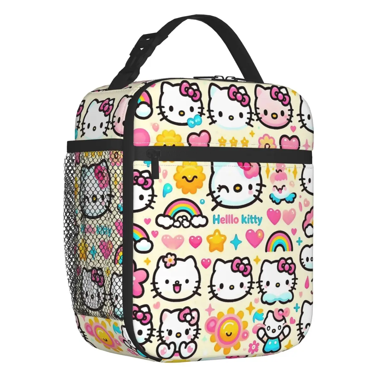 

Custom Cartoon Hello Kitty Japan Insulated Lunch Bag for Women Portable Cute Anime Cooler Thermal Lunch Box Kids School Children