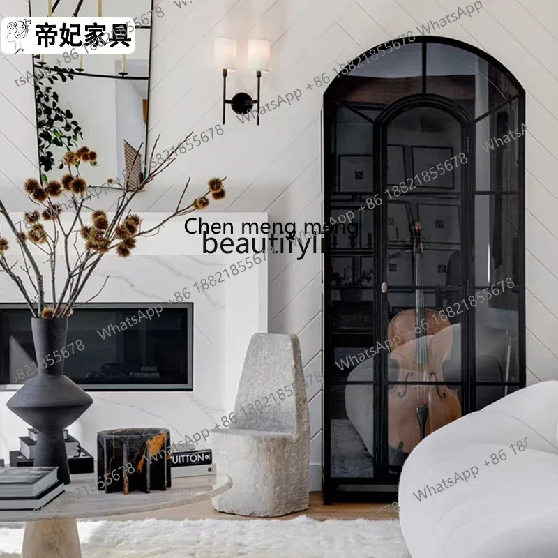 

New arrive French Style Solid Wood Display Cabinet High-End Wine Cabinet Wall-Mounted Designer Boutique Display Cabinet Vintage