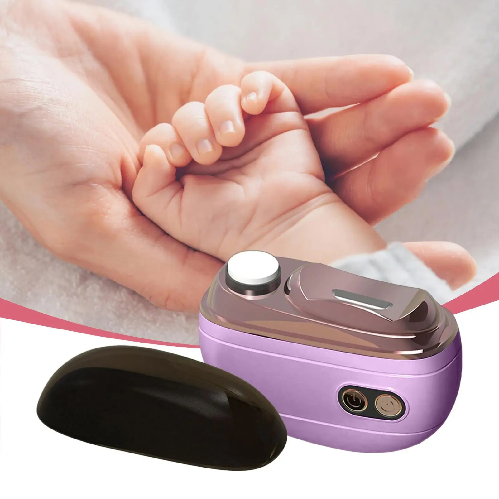 

Electric Nail Clipper Grinding and Polishing with Light Automatic Nail Trimmer Rechargeable Nail Cutter Manicure for Baby Adult