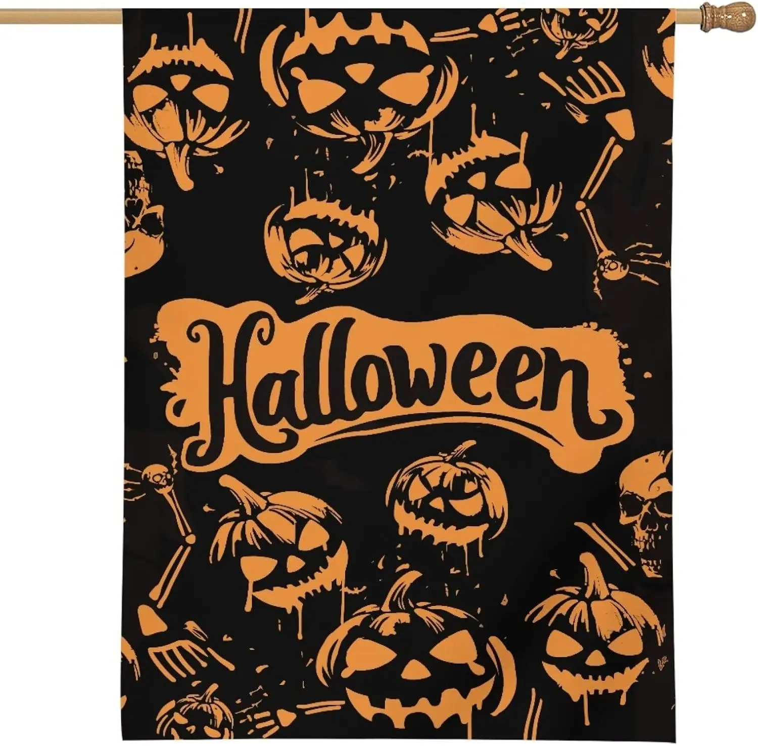 Halloween Garden Flag, Terror Jack-O Sign Yard Flag Outside Decor, Large Yard Flag Outdoor Patio Holiday Decorations Welcome Ban