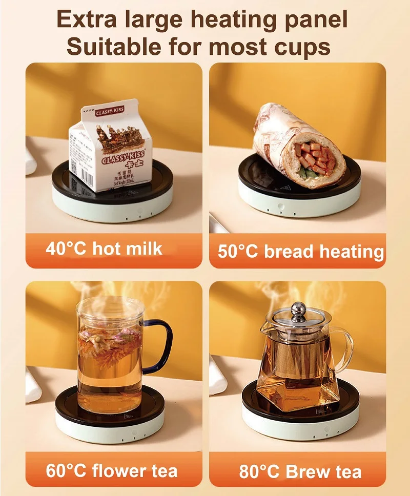 

Подогреватель для кружек 110В/220В, для кофе, молока, чая, воды, с регулировкой температуры, для дома и офиса, с функцией автоматического подогрева зимой