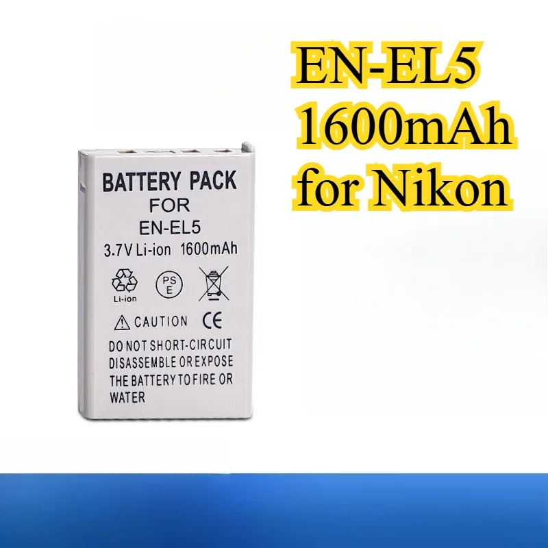 Batería de EN-EL5 de 1600mAh para Nikon COOLPIX P500 P510 P520 P530 P100 P50 P60 P80 P90, repuesto de iones de litio recargable