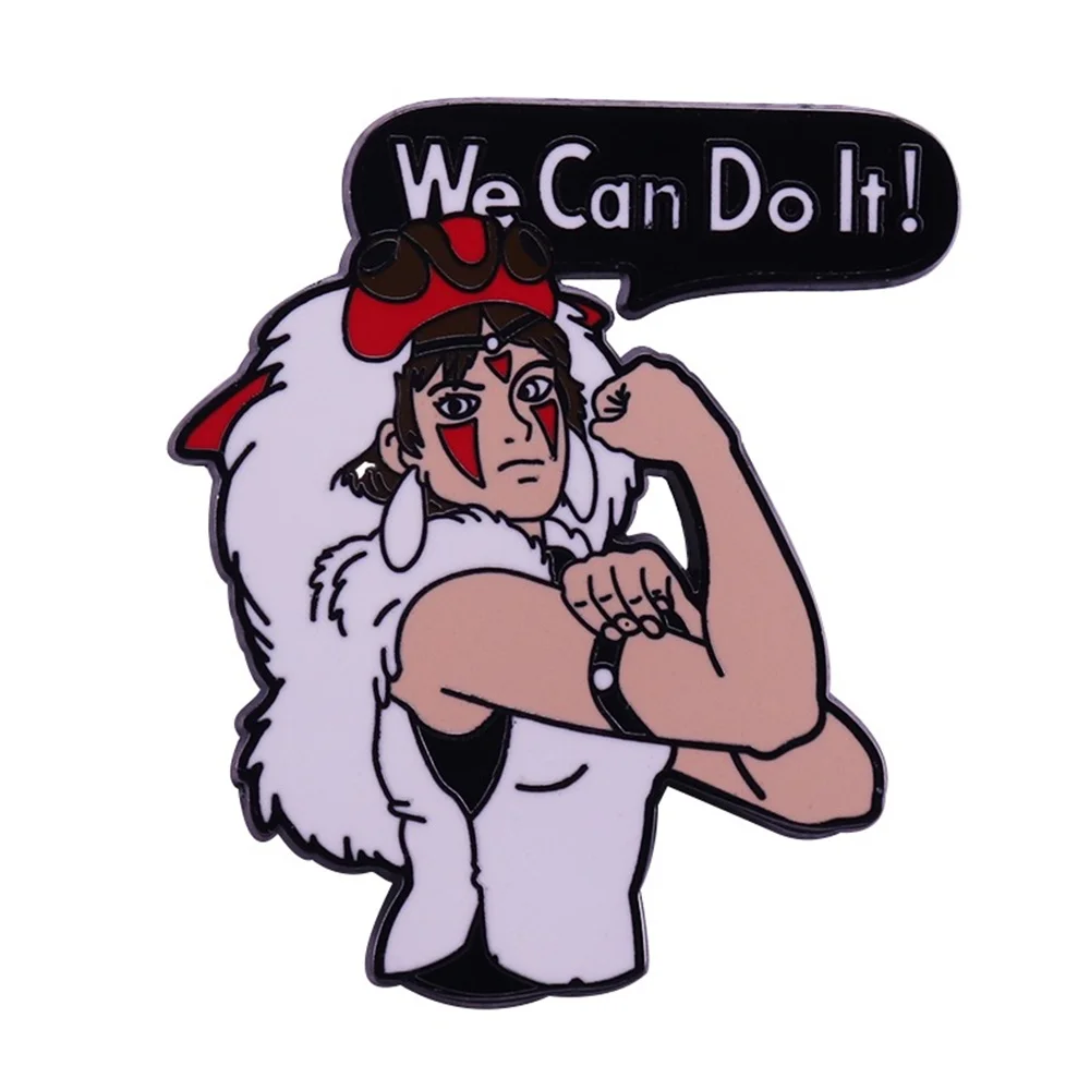 Custom Soft Enamel Stamped Lapel Pin We Can Do It Badge Woman Are Strong Brooch Jeans Denim Jacket Hats Accessories